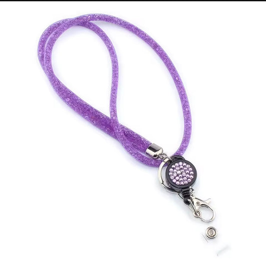 Portacredencial piedritas morado ✨