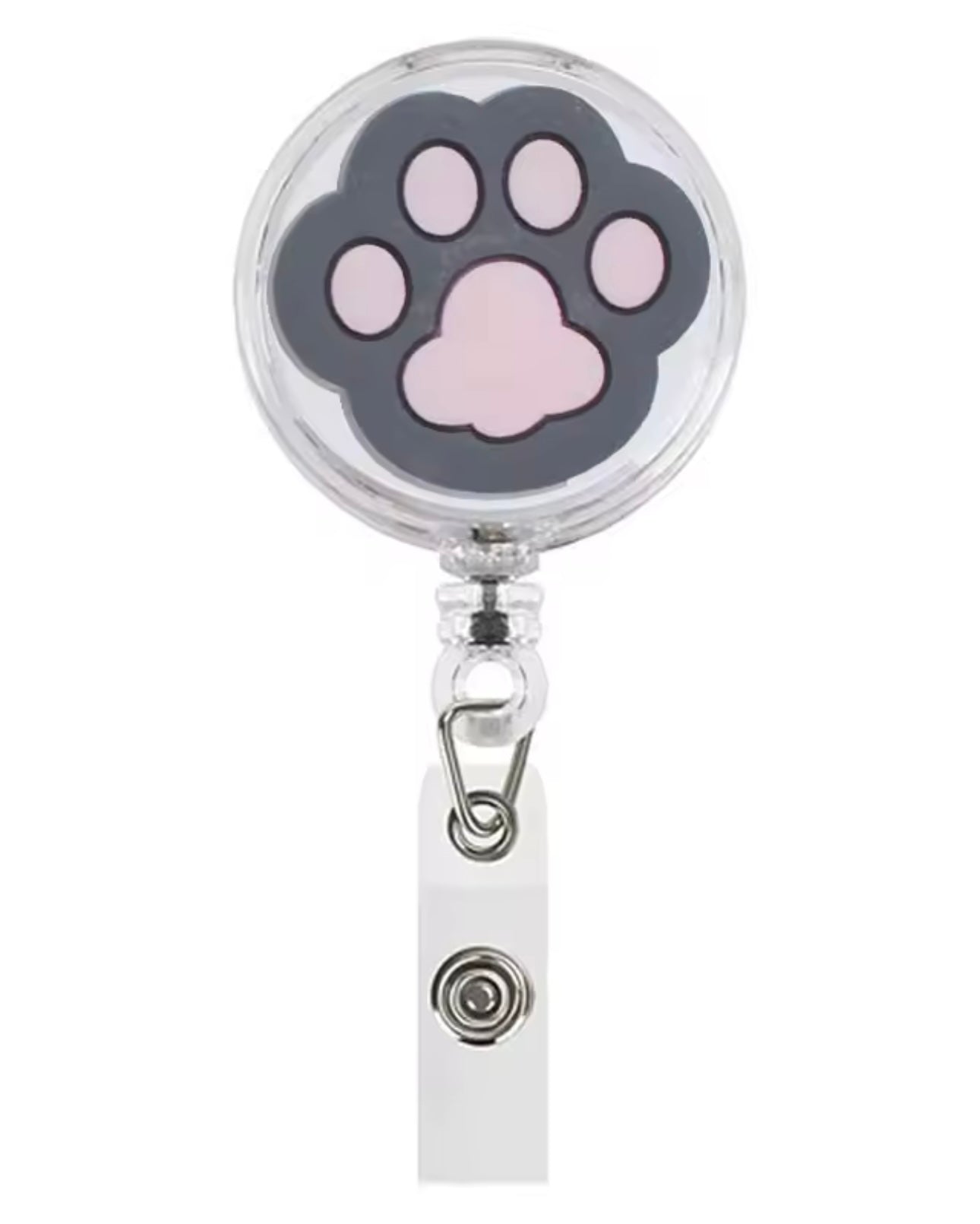 Retráctil huella rosa & gris