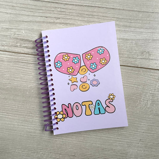Libreta de notas píldora y flores 🌺