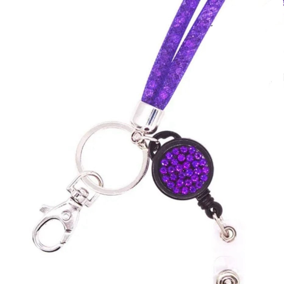 Portacredencial piedritas rosa pálido