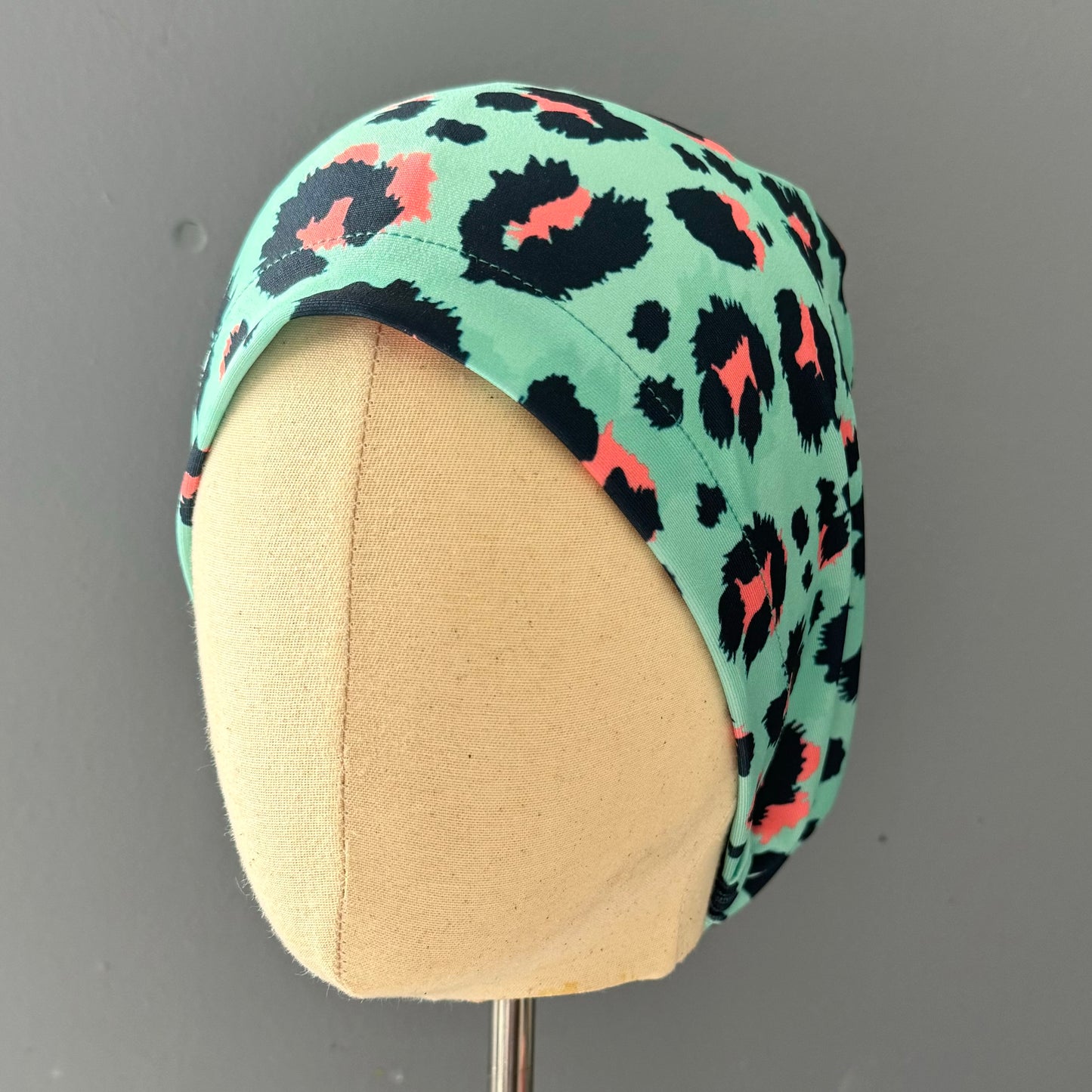 Cofia print turquesa