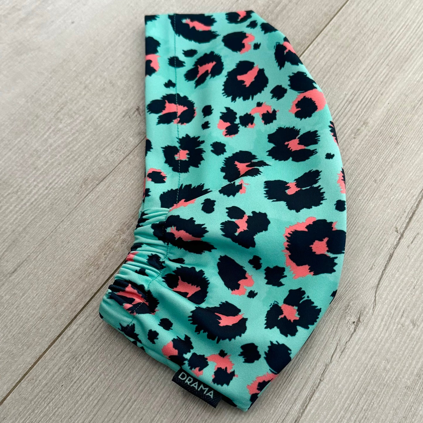 Cofia print turquesa