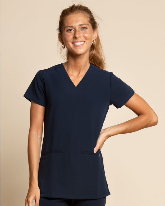 Top mujer drop fence azul marino