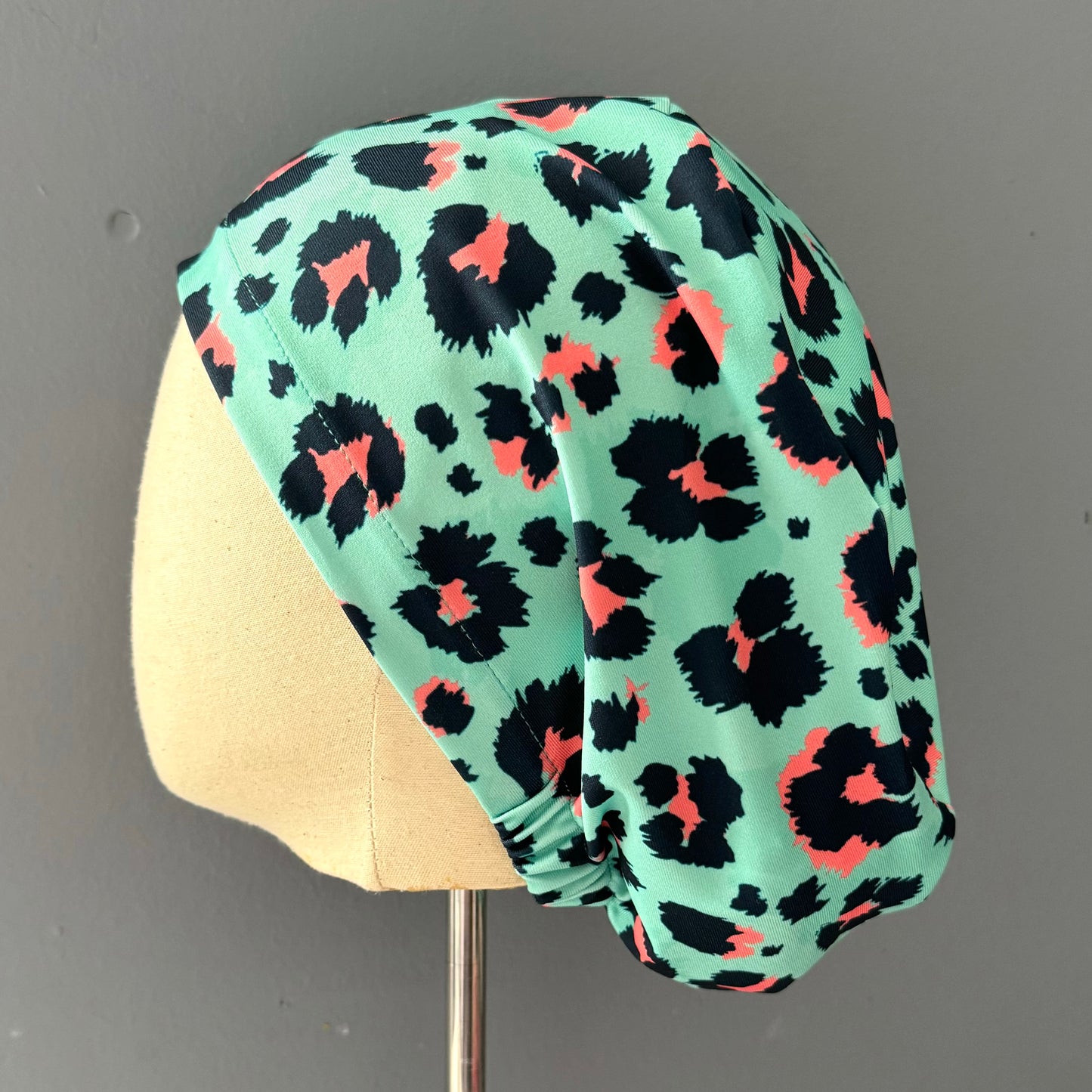 Cofia print turquesa