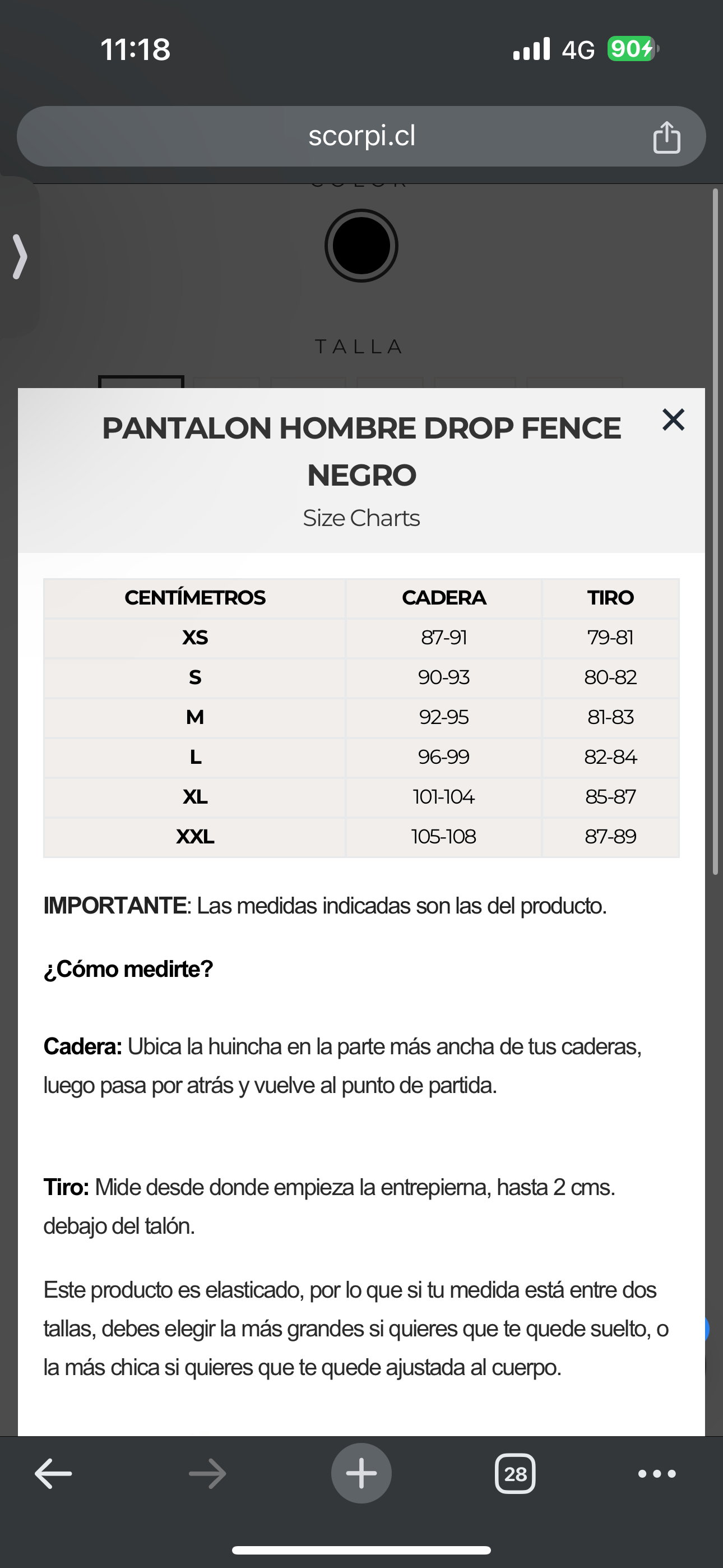 Pantalón hombre drop fence negro